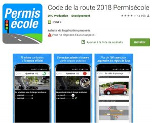 app code de la route